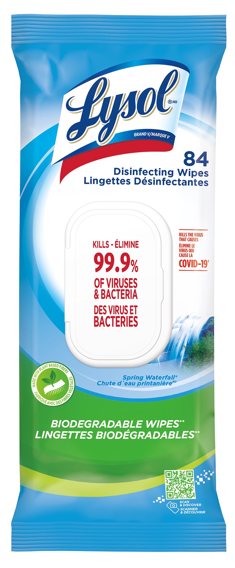 LYSOL Disinfecting Wipes  Spring Waterfall Flat Pack Canada